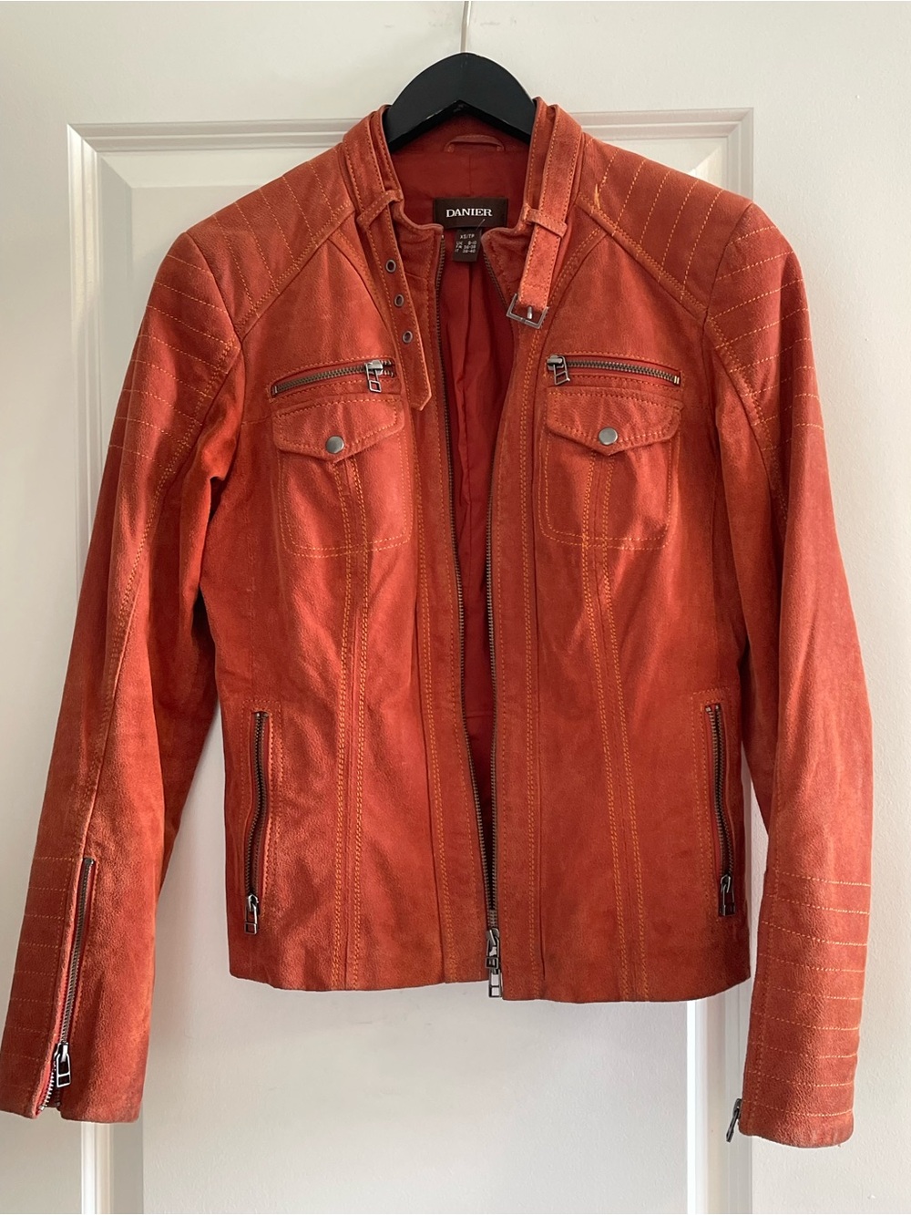 Danier Women's Burnt Orange Suede Moto Jacket